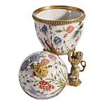 Шкатулка в форме яйца на величественных львах из фарфора с бронзовыми элементами Eden Garden варинант исполнения - 7 | Loft Concept в Челябинске