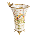 Ваза из фарфора с бронзовой стрекозой  Paradise Dragonfly варинант исполнения - 1 | Loft Concept в Челябинске