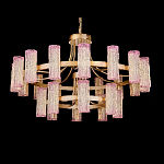 Люстра двухъярусная круглая с текстурными цилиндрическими плафонами Glimpse варинант исполнения - 2 | Loft Concept в Челябинске