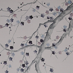 Обои ручная роспись Plum Blossom Special Colourway on Lilac Hint dyed silk варинант исполнения - 1 | Loft Concept в Челябинске