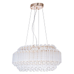 Люстра подвесная многослойная с прозрачными хрустальными трубками и золотистым каркасом Hexagon Tube Light варинант исполнения - 1 | Loft Concept в Челябинске