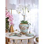 Блюдо из голубого фарфора с бронзовой ручкой в виде ветки Blue Garden варинант исполнения - 4 | Loft Concept в Челябинске