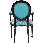 Полукресло из массива бука бирюзовое с изображением птиц и цветов Turquoise Chinoiserie Garden Chair варинант исполнения - 2 | Loft Concept в Челябинске