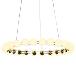 Люстра светодиодная кольцевая с круглыми плафонами белого цвета PEARLS Suspension 48 варинант исполнения - 3 | Loft Concept в Челябинске