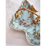 Блюдо из голубого фарфора с бронзовой ручкой в виде ветки Blue Garden варинант исполнения - 6 | Loft Concept в Челябинске