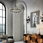 Люстра круглая с литыми стеклянными дисками Olympe Glass Chandelier варинант исполнения - 4 | Loft Concept в Челябинске