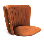 Стул с мягкой оранжевой обивкой из велюра и подъемно-поворотным механизмом на черных колесиках Harper Orange варинант исполнения - 2 | Loft Concept в Челябинске