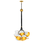 Люстра с 15-ю белыми  плафонами с золотой внутренней поверхностью Hinkley варинант исполнения - 7 | Loft Concept в Челябинске