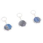 Зеркало брелок карманное двухстороннее из натурального камня Лазурит Stone Mirrors варинант исполнения - 8 | Loft Concept в Челябинске