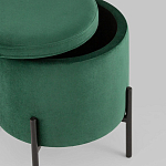 Зеленый пуф на черных ножках SANJAY варинант исполнения - 3 | Loft Concept в Челябинске