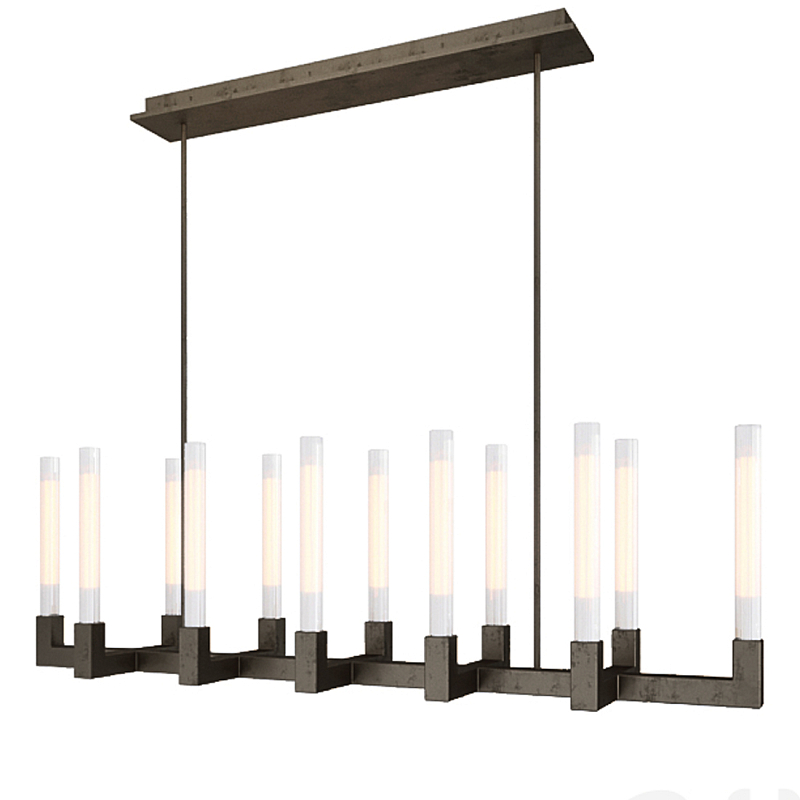 Люстра CANELLE Linear Chandelier 12 Modern Black Черный матовый в Челябинске | Loft Concept 