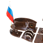 Настольный письменный набор с часами из природного камня обсидиана Competent Leader варинант исполнения - 3 | Loft Concept в Челябинске