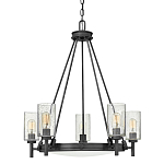  Люстра с 5-ю цилиндрическими плафонами из стекла с пузырьками Hinkley варинант исполнения - 1 | Loft Concept в Челябинске