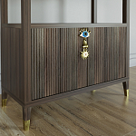 Стеллаж со стеклянными полками Elsa Dreams Walnut варинант исполнения - 1 | Loft Concept в Челябинске