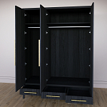 Большой Шкаф Primo Черный дуб с 3 дверьми и 3 выдвижными ящиками варинант исполнения - 8 | Loft Concept в Челябинске