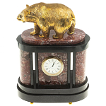 Часы настольные бронзовые с декором в виде медведя Bear Stone Clock варинант исполнения - 4 | Loft Concept в Челябинске