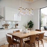 Люстра с 9-ю прозрачными стеклянными плафонами в форме капли Lucid Rain  варинант исполнения - 11 | Loft Concept в Челябинске