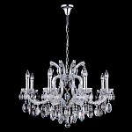 Люстра подвесная с 8-ю лампочками и прозрачными хрустальными подвесками на хромированном основании Crystal lamps варинант исполнения - 2 | Loft Concept в Челябинске