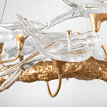 Люстра подвесная с прозрачными стеклянными птичками на ветвях Диаметр 100 см Serip Voa варинант исполнения - 10 | Loft Concept в Челябинске