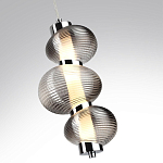 Подвесной светильник с 3-мя рифлеными стеклянными шарами Marcelh Light варинант исполнения - 9 | Loft Concept в Челябинске