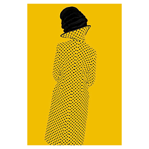 Картина Girl on mustard background