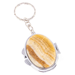 Зеркало брелок карманное двухстороннее из натурального камня Оникс Silver Stone Mirrors варинант исполнения - 1 | Loft Concept в Челябинске