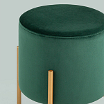 Зеленый пуф на золотистых ножках SANJAY варинант исполнения - 2 | Loft Concept в Челябинске