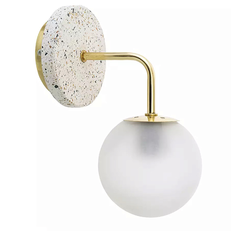 Бра с белым матовым плафоном в форме шара Round White Matte Lampshade Золотой Белое матовое стекло Бра с белым матовым плафоном в форме шара Round White Matte Lampshade Золотой Белое матовое стекло в Челябинске | Loft Concept