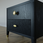 Тумба прикроватная с двумя ящиками Elsa Dreams Black варинант исполнения - 3 | Loft Concept в Челябинске