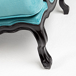 Трехместный диван из натурального бука бирюзовый с изображением птиц и цветов Turquoise Chinoiserie Garden Sofa варинант исполнения - 8 | Loft Concept в Челябинске