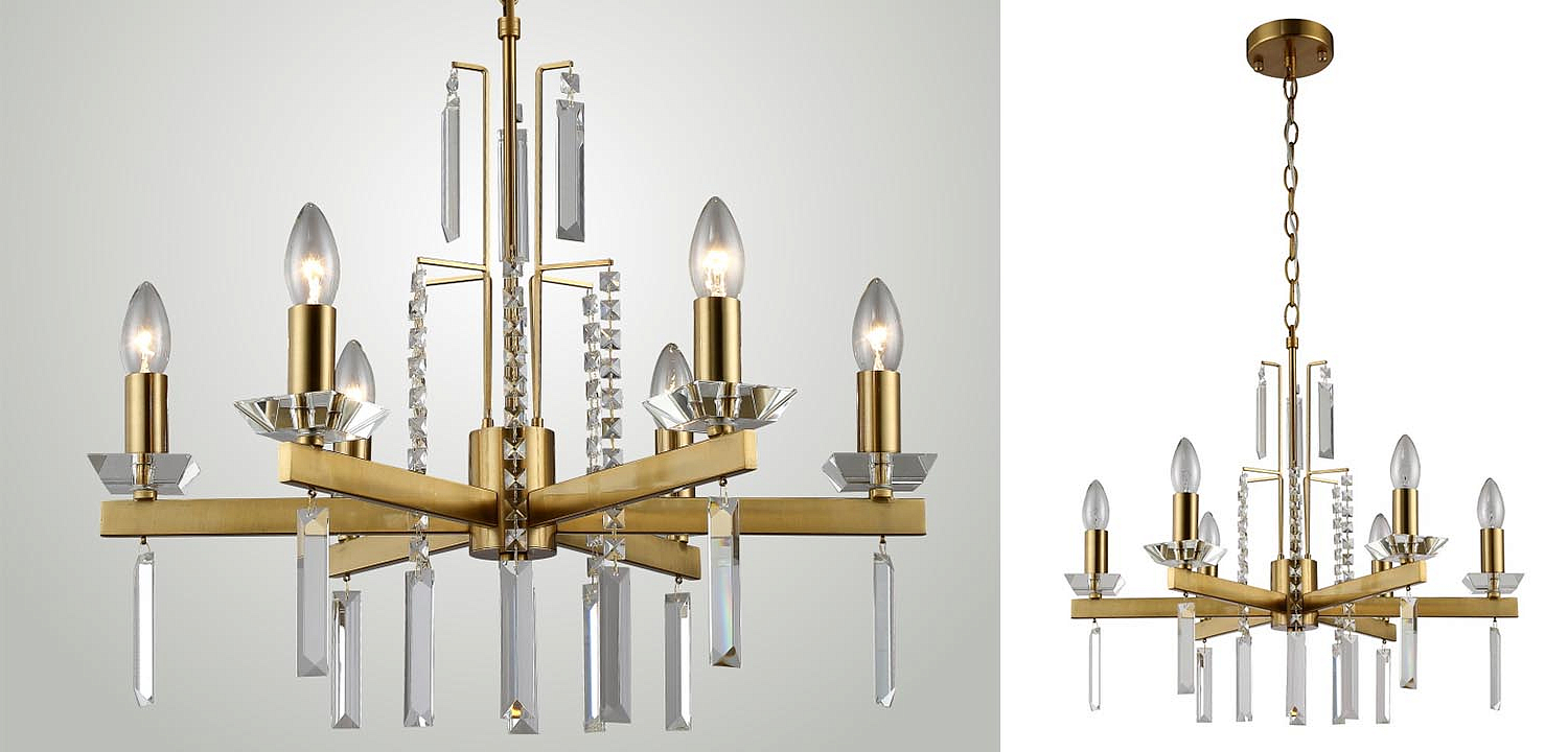 Люстра Vivien Crystal Brass Chandelier 6 Люстра Vivien Crystal Brass Chandelier 6 - Loft-Concept в Челябинске