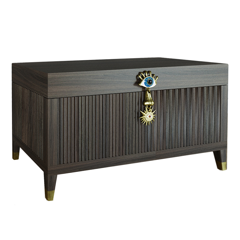 Большой дизайнерский Сундук Elsa Dreams Walnut Орех Золотой в Челябинске | Loft Concept 