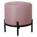 Круглый пуф на металлических ножках с обивкой из рогожки Casey Poof варинант исполнения - 3 | Loft Concept в Челябинске