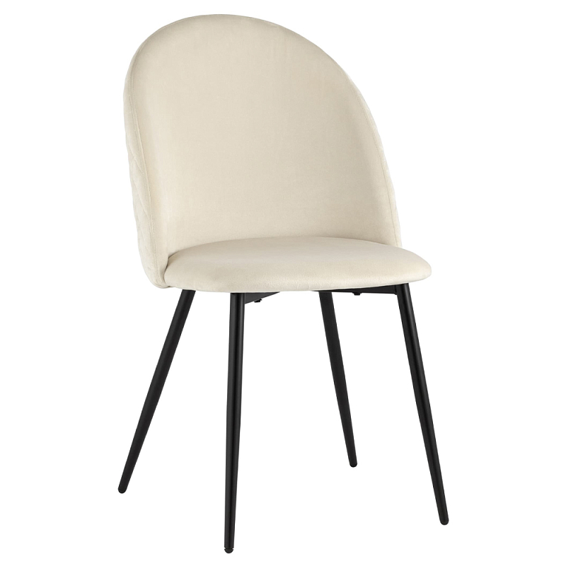 Мягкий стул в бежевом велюре Miruna Chair Черный Бежевый Мягкий стул в бежевом велюре Miruna Chair Черный Бежевый в Челябинске | Loft Concept