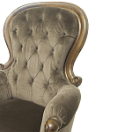 Кресло с мягкой обивкой из коричневого велюра на 4-х деревянных ножках Evelyn Classical Armchair варинант исполнения - 4 | Loft Concept в Челябинске