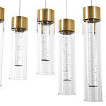 Люстра c 6-ю стеклянными плафонами золото Sparkling Bubbles Tube Gold Hanging Lamp варинант исполнения - 4 | Loft Concept в Челябинске