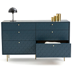 Комод с 6 выдвижными ящиками Scale Ornament Blue Chest of Drawers варинант исполнения - 4 | Loft Concept в Челябинске