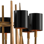 Люстра с 8-ю черными цилиндрическими плафонами Stylistic Lines варинант исполнения - 1 | Loft Concept в Челябинске