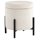 Молочный пуф на черных ножках SANJAY варинант исполнения - 1 | Loft Concept в Челябинске