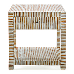 Тумбочка прикроватная Vancouver Bone Inlay Bedside Beige варинант исполнения - 3 | Loft Concept в Челябинске