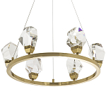 Подвесная круглая люстра с хрустальными плафонами Esme Crystal Brass Ring Chandelier варинант исполнения - 1 | Loft Concept в Челябинске