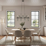 Люстра подвесная с 8-ю лампами и стеклянными круглыми подвесками Currey & Company варинант исполнения - 2 | Loft Concept в Челябинске