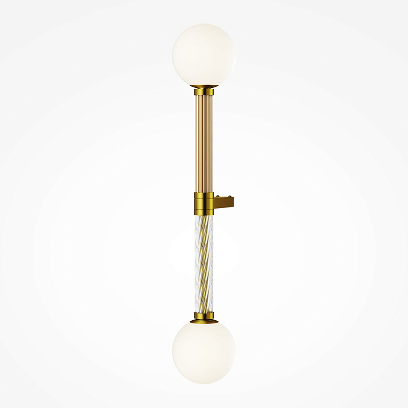 Бра со стеклянными вставками Helios Латунь Прозрачное Стекло в Челябинске | Loft Concept 