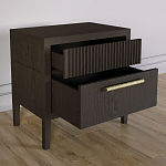 Прикроватная Тумбочка Primo с двумя ящиками Темный орех варинант исполнения - 5 | Loft Concept в Челябинске