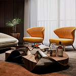 Дизайнерский журнальный стол волнистой формы Nyxacad варинант исполнения - 4 | Loft Concept в Челябинске