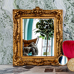 Зеркало настенное золотое с резным орнаментом Classic Ornament Mirror варинант исполнения - 2 | Loft Concept в Челябинске