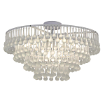 Люстра подвесная круглая с молочными стеклянными подвесками в форме капель Droplet Chandelier варинант исполнения - 2 | Loft Concept в Челябинске