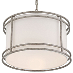 Подвесной светильник в виде барабана с тканевым абажуром и металлическим каркасом Warm Glow варинант исполнения - 2 | Loft Concept в Челябинске