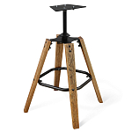 Барный стул со спинкой и подлокотниками на 4-х деревянных ножках Douglas Rhombus Серый Велюр варинант исполнения - 5 | Loft Concept в Челябинске