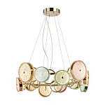 Люстра с плафонами из разноцветного стекла Glass Peonies варинант исполнения - 2 | Loft Concept в Челябинске